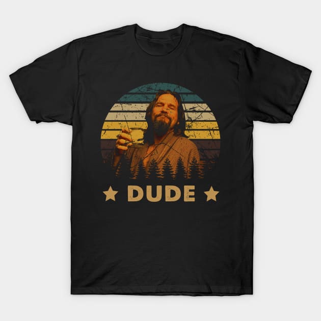 Classic Retro Big Lebowski Poster T-Shirt by Anime Character Manga